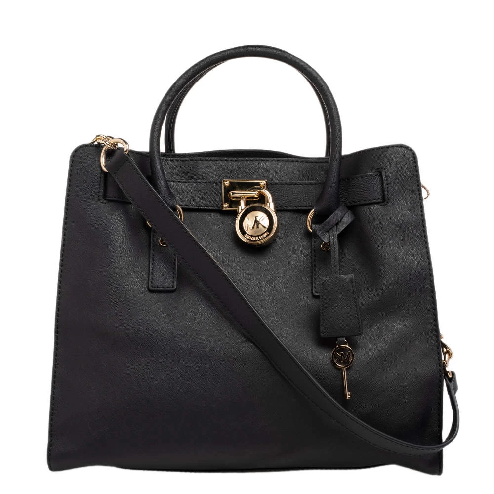 Michael Kors Black Leather Hamilton Tote For Women