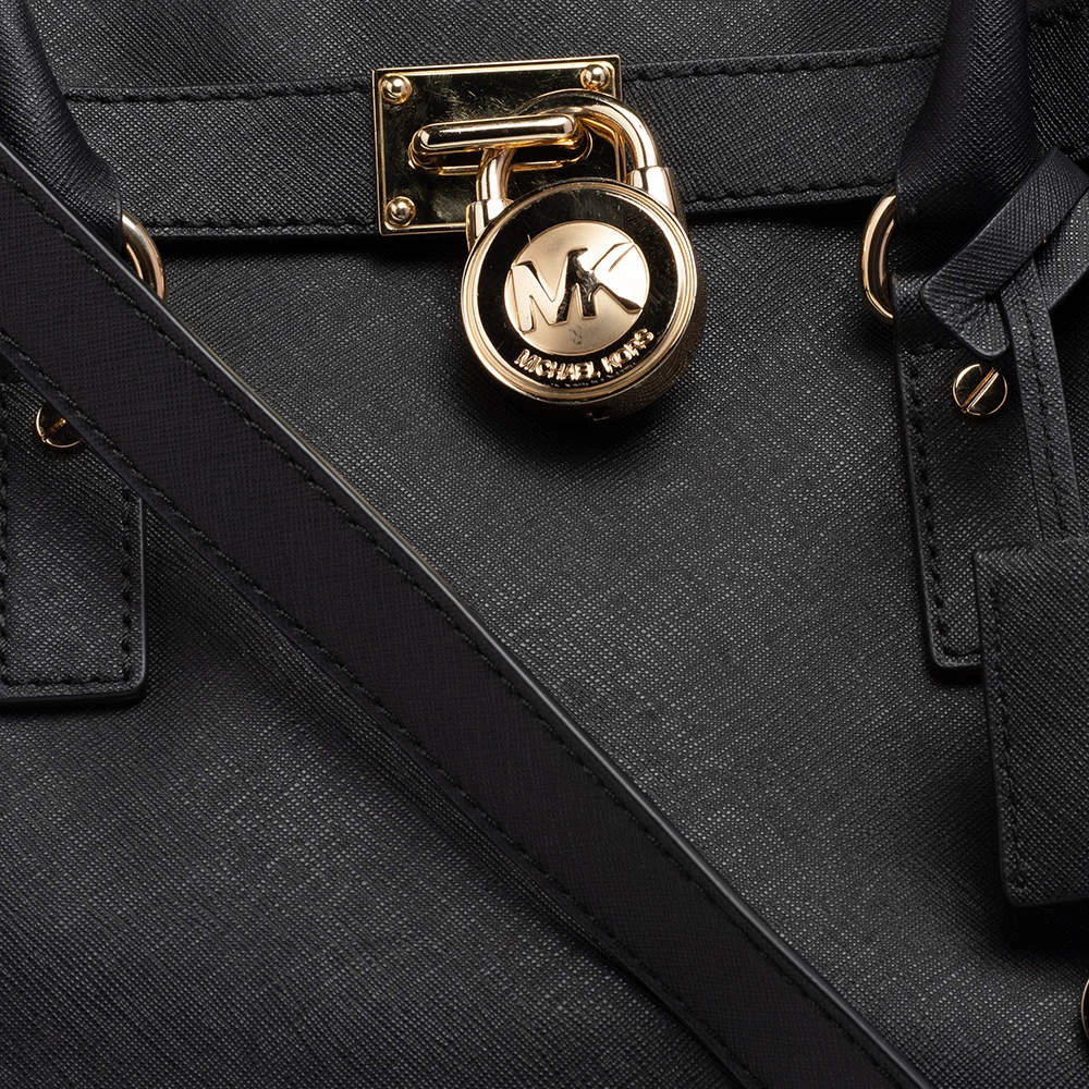 Michael Kors Black Leather Hamilton Tote For Women - Image 5