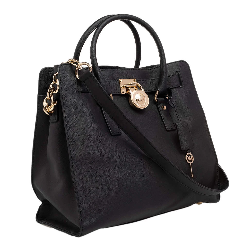 Michael Kors Black Leather Hamilton Tote For Women - Image 3