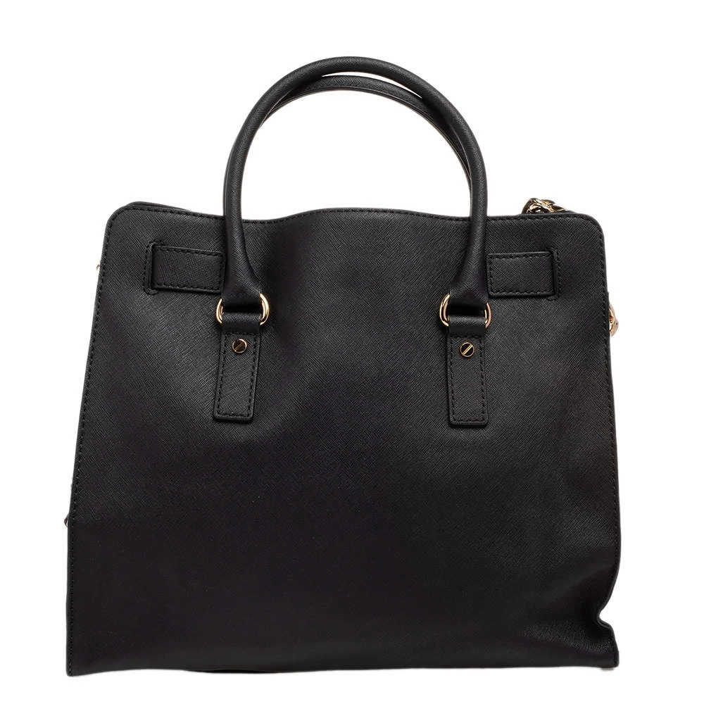 Michael Kors Black Leather Hamilton Tote For Women - Image 4