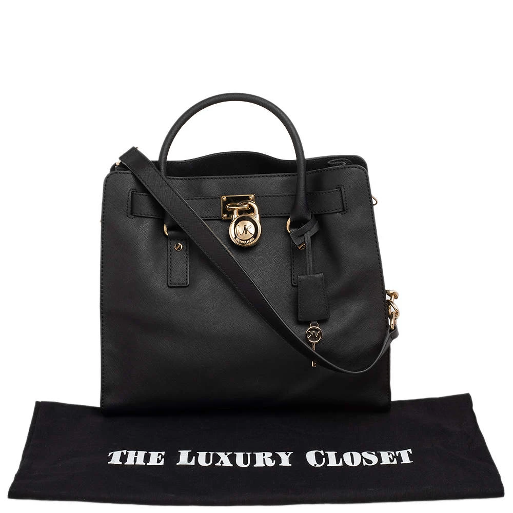 Michael Kors Black Leather Hamilton Tote For Women - Image 9