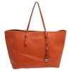 Michael Kors Orange Leather Large Jet Set Travel Tote For Women