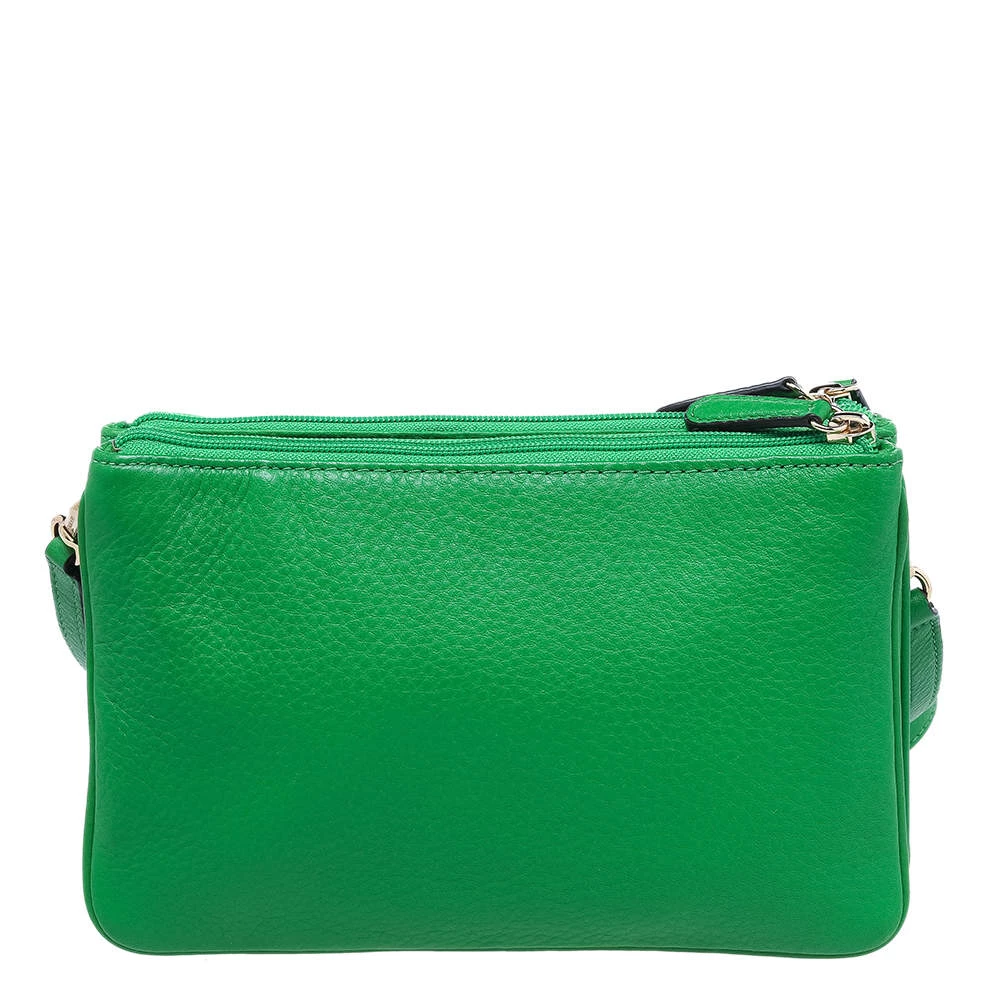 Michael Kors Green Leather Jet Set Crossbody Bag For Women - Image 4