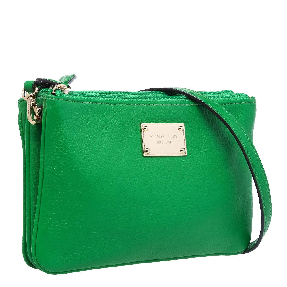 Michael Kors Green Leather Jet Set Crossbody Bag For Women - Image 3