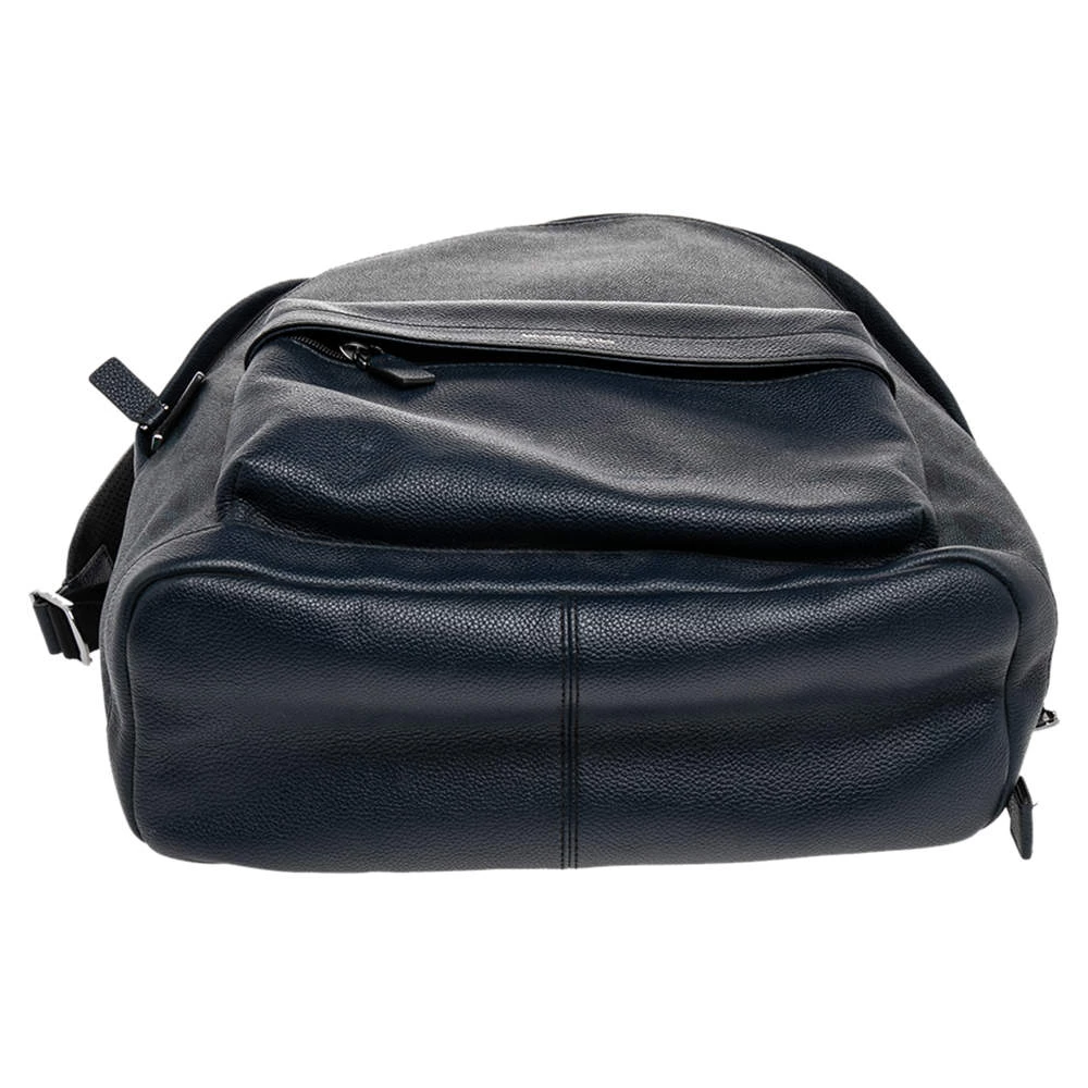 Michael Kors Navy Blue Leather And Signature Coated Canvas Russel Backpack For Women - Image 6