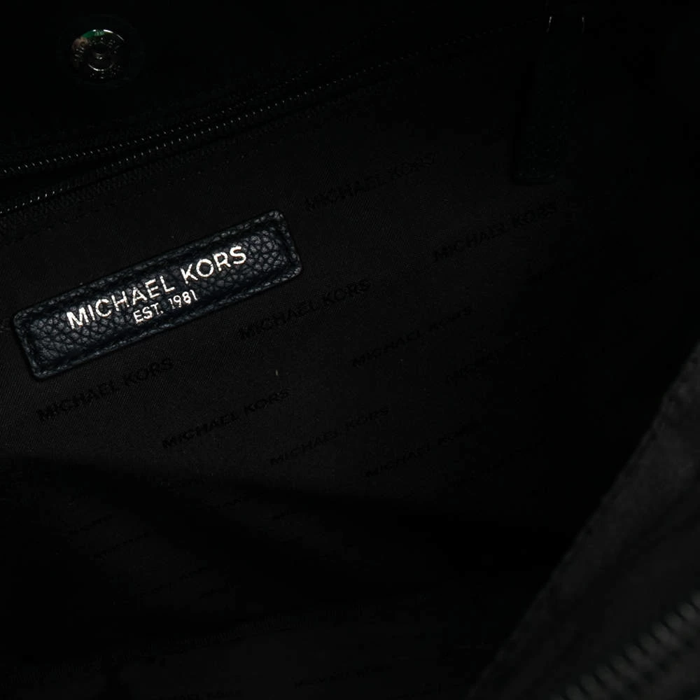 Michael Kors Navy Blue Leather And Signature Coated Canvas Russel Backpack For Women - Image 9