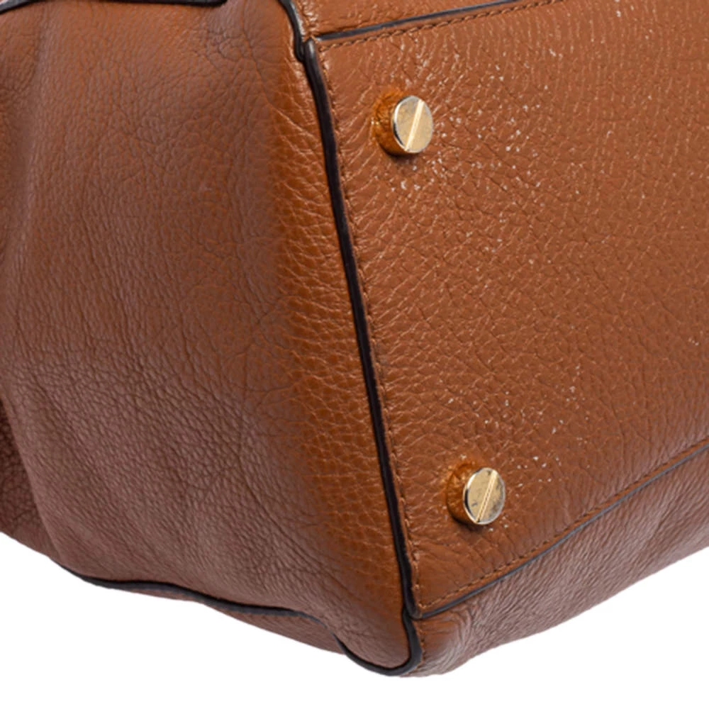 Michael Kors Brown Pebbled Leather Ciara Satchel For Women - Image 11