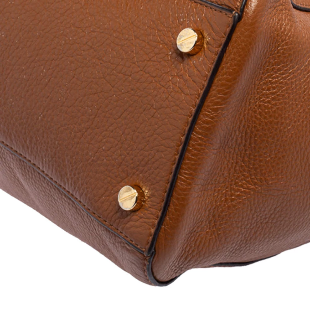 Michael Kors Brown Pebbled Leather Ciara Satchel For Women - Image 12