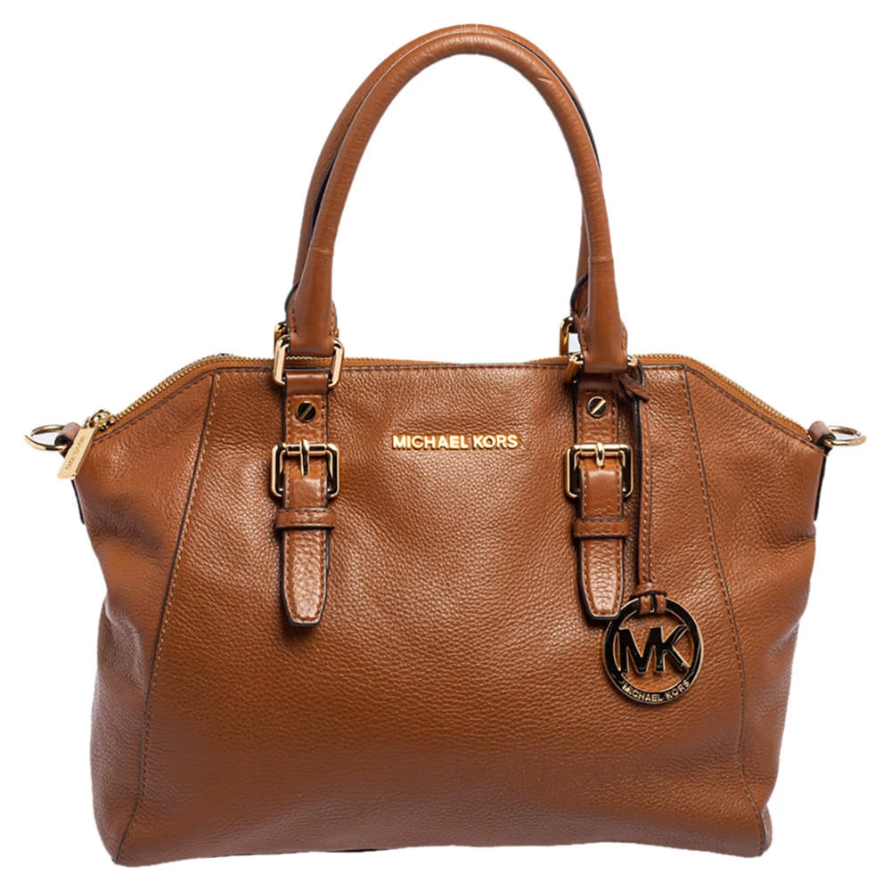 Michael Kors Brown Pebbled Leather Ciara Satchel For Women