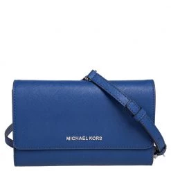 MICHAEL Kors Blue Leather Jet Set Travel 3in1 Crossbody Bag For Women