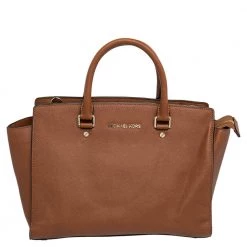 MICHAEL Michael Kors Brown Leather Large Selma Satchel For Women