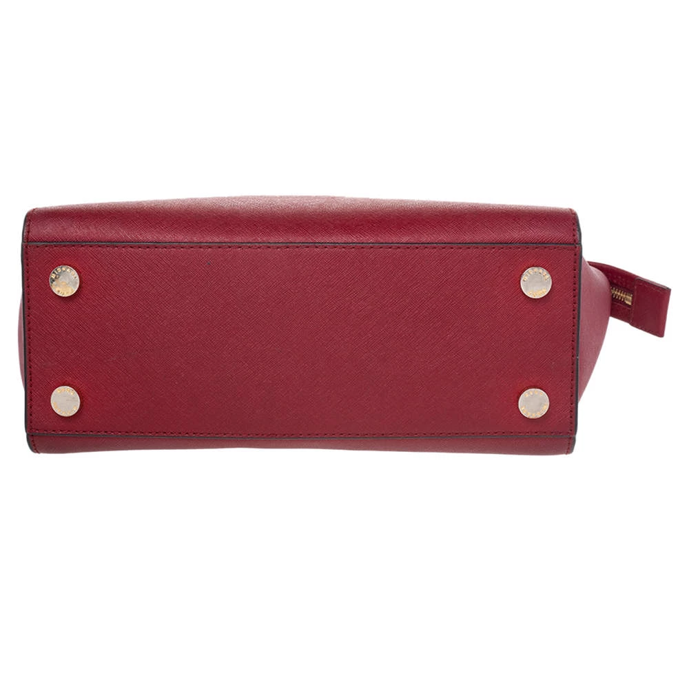 MICHAEL Michael Kors Red Leather Medium Selma Satchel For Women - Image 6