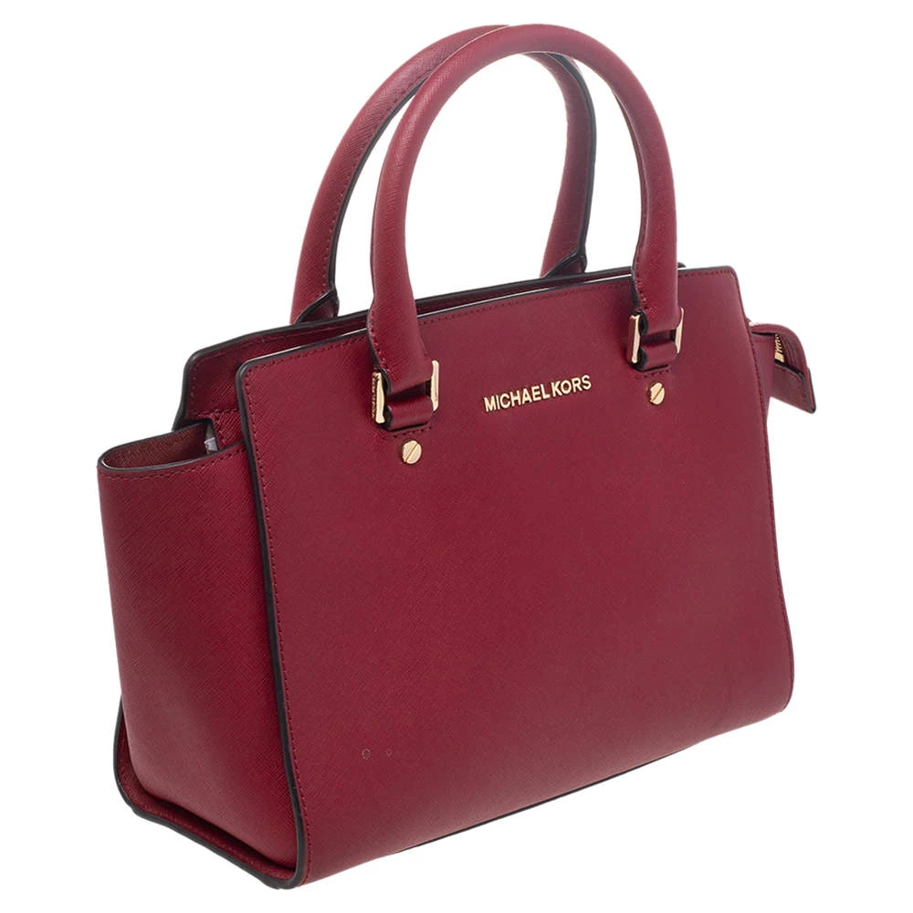 MICHAEL Michael Kors Red Leather Medium Selma Satchel For Women - Image 3