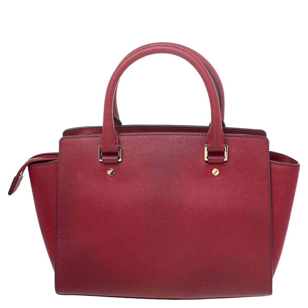 MICHAEL Michael Kors Red Leather Medium Selma Satchel For Women - Image 4