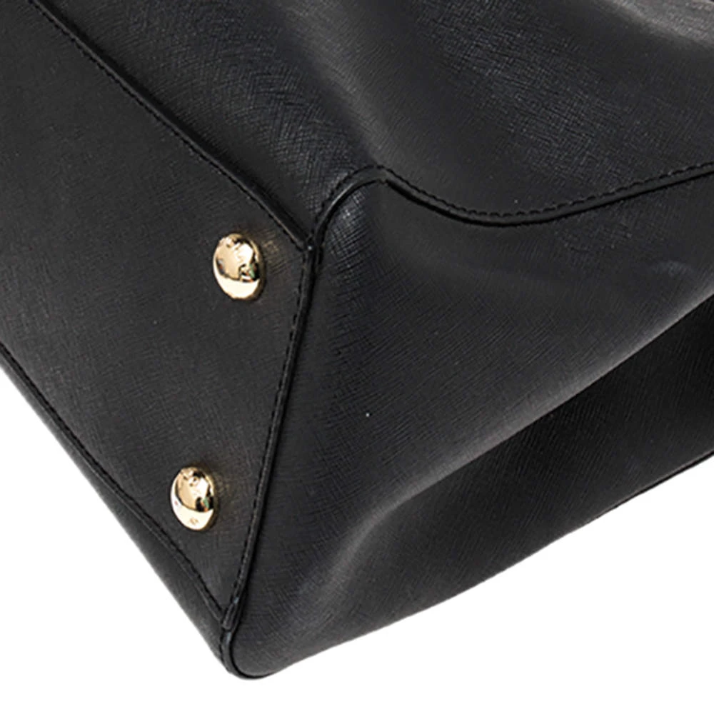 MICHAEL Michael Kors Black Leather Medium Cynthia Tote For Women - Image 11