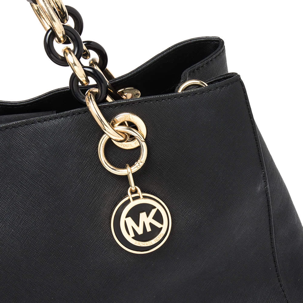 MICHAEL Michael Kors Black Leather Medium Cynthia Tote For Women - Image 5