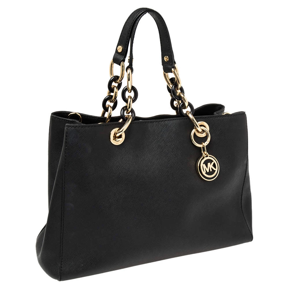 MICHAEL Michael Kors Black Leather Medium Cynthia Tote For Women - Image 3