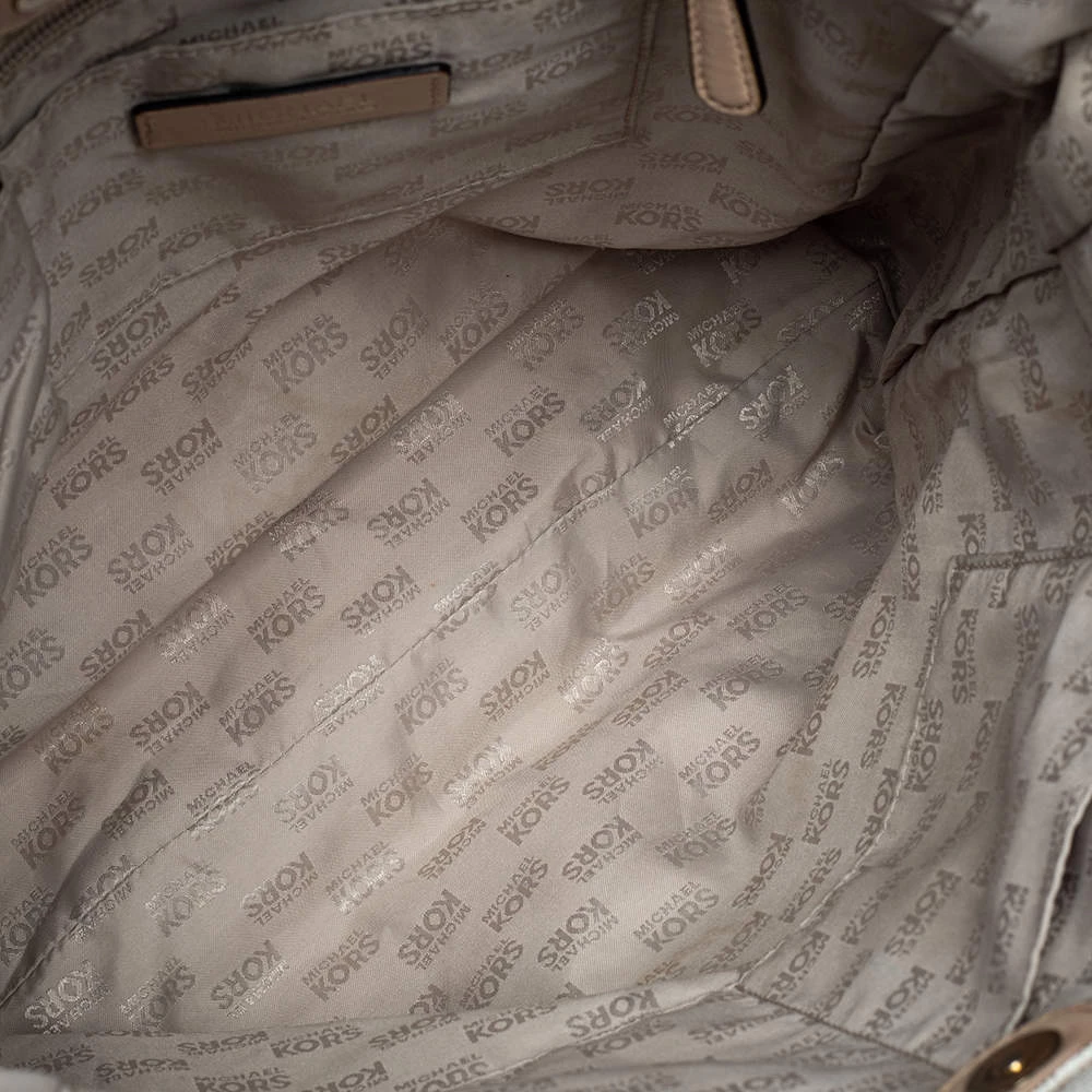 Michael Kors Off White Signature Canvas Jet Set North South Tote For Women - Image 7