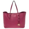 Michael Kors Purple Leather Large Jet Set Travel Tote For Women