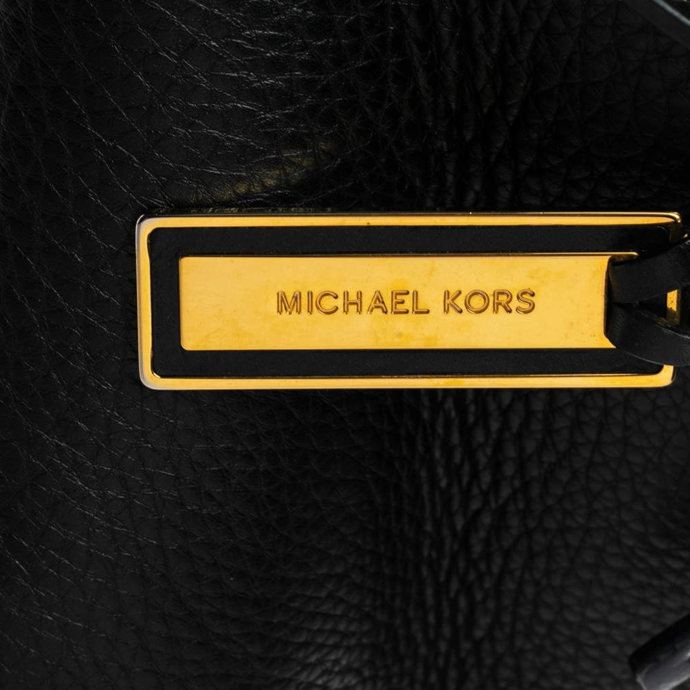 Michael Kors Black Leather Shopper Tote For Women - Image 9