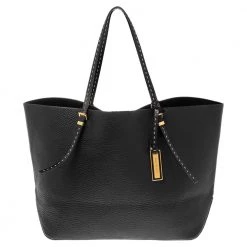 Michael Kors Black Leather Shopper Tote For Women