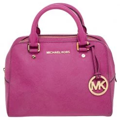MICHAEL Michael Kors Pink Leather Cindy Dome Satchel For Women