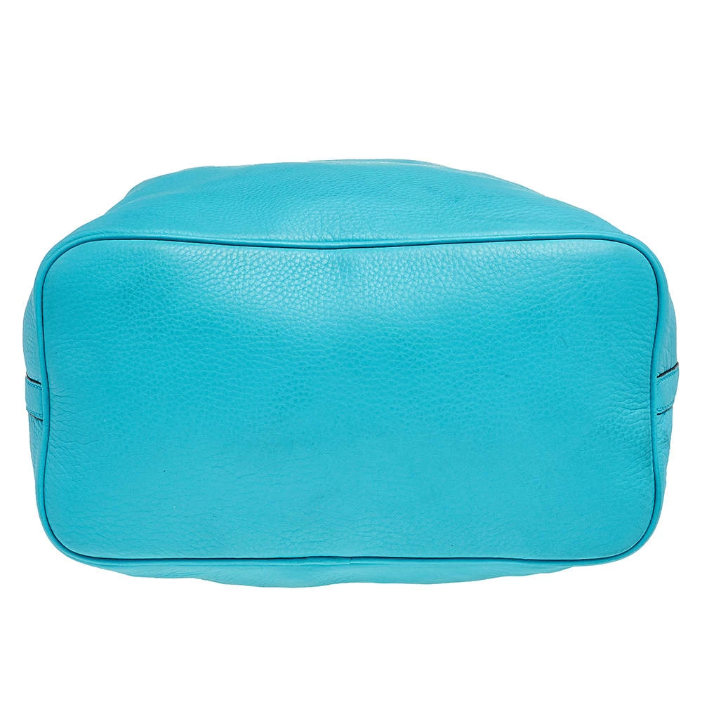 Michael Kors Aqua Blue Leather Large Colgate Grab Tote For Women - Image 6