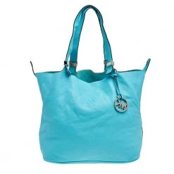 Michael Kors Aqua Blue Leather Large Colgate Grab Tote For Women