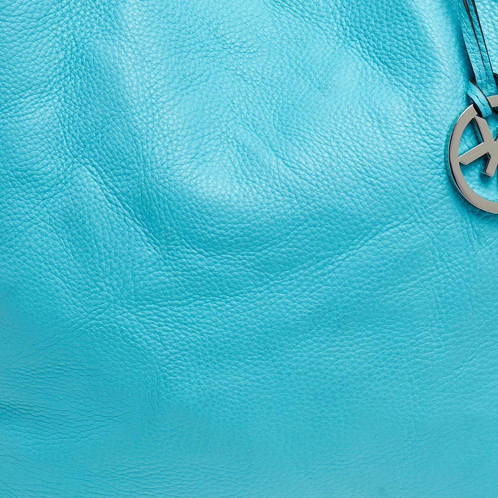 Michael Kors Aqua Blue Leather Large Colgate Grab Tote For Women - Image 5