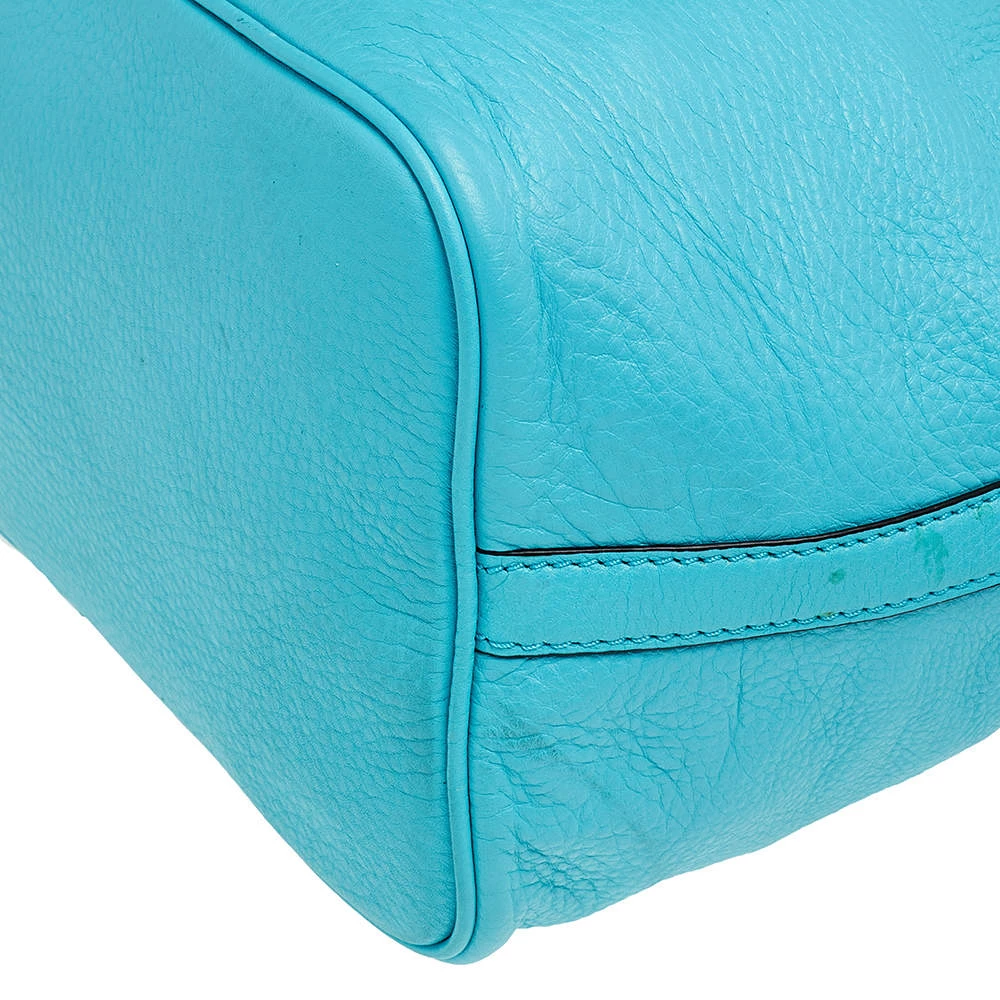 Michael Kors Aqua Blue Leather Large Colgate Grab Tote For Women - Image 12