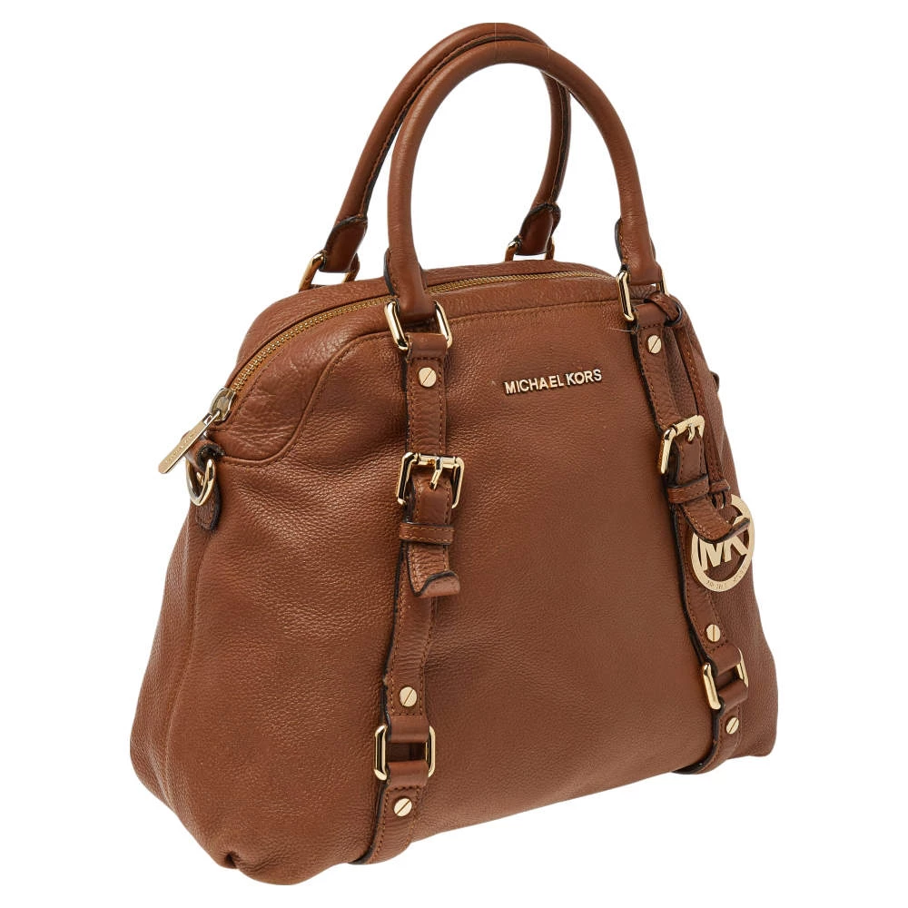 Michael Kors Brown Leather Bedford Satchel For Women - Image 3