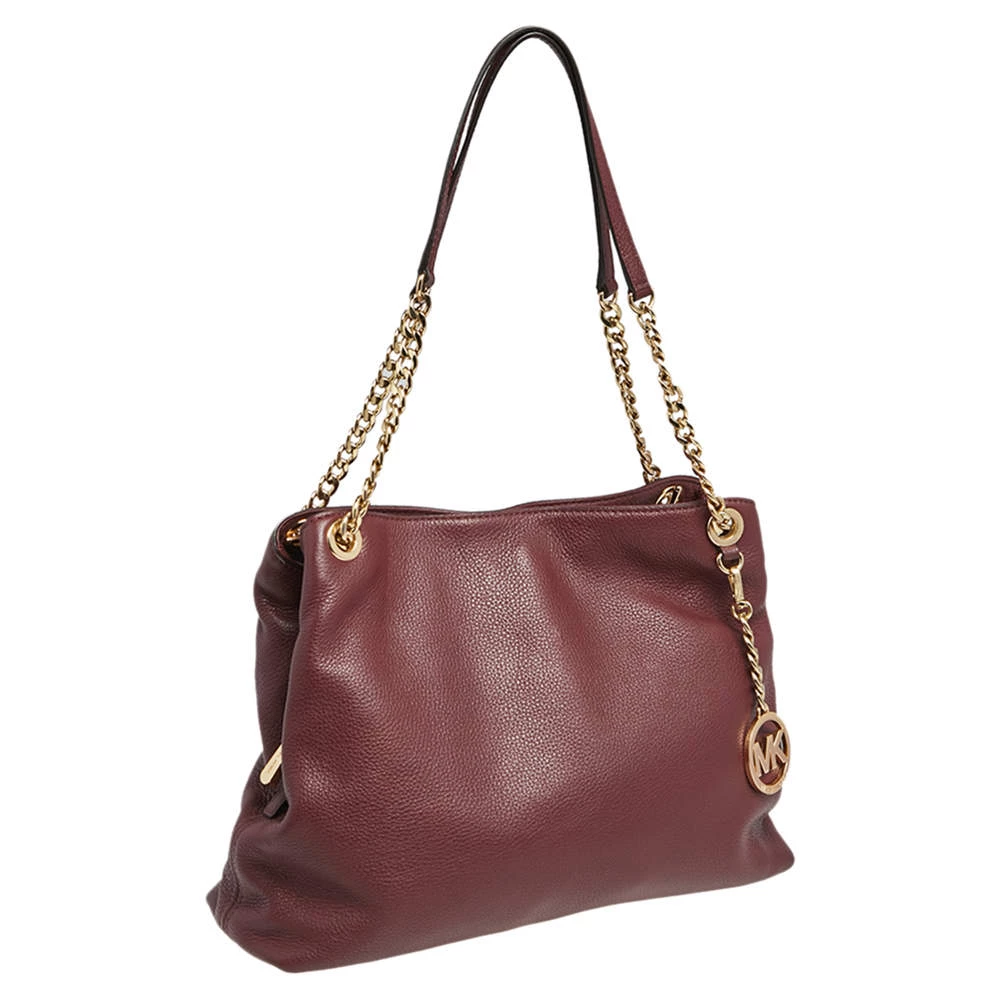 MICHAEL Michael Kors Burgundy Leather Jet Set Chain Shoulder Bag For Women - Image 3