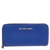 Michael Kors Blue Leather Bedford Continental Wallet For Women