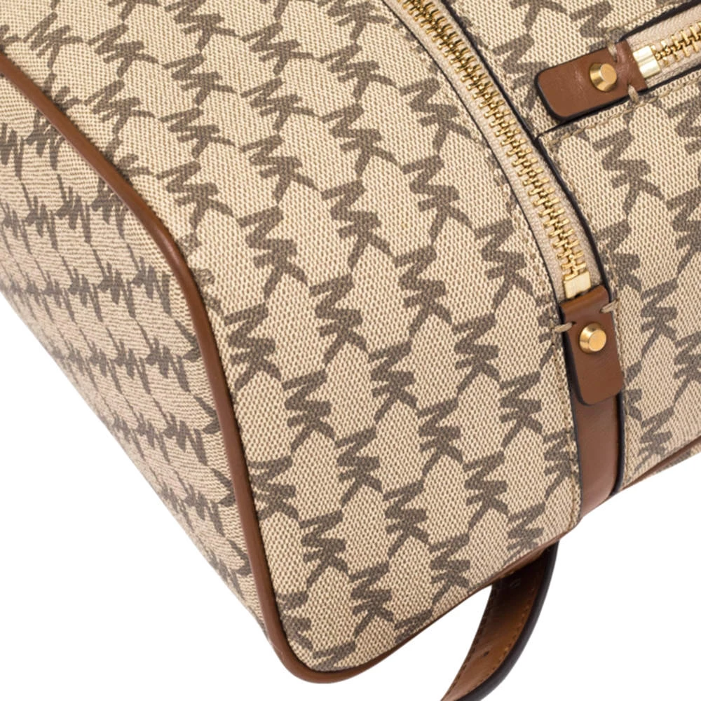 Michael Kors Beige Signature Coated Canvas Medium Abbey Backpack For Women - Image 12