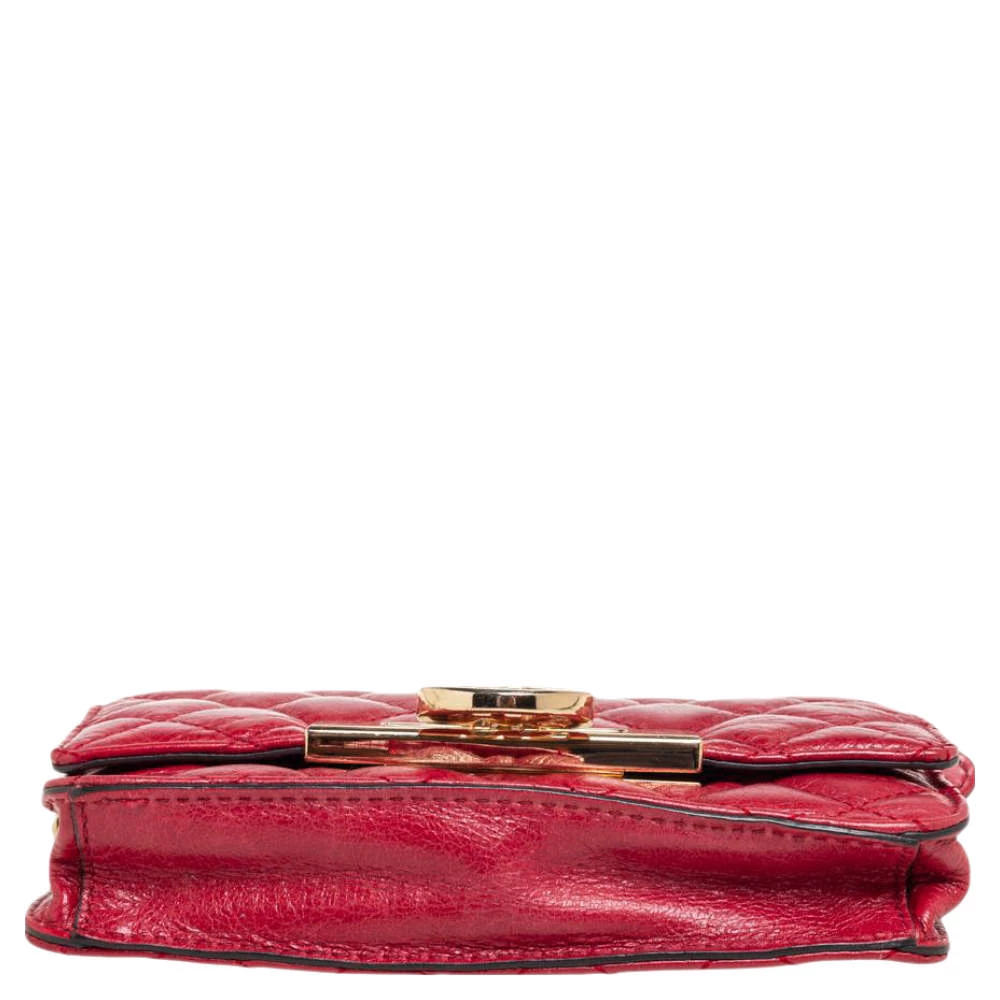 Michael Kors Red Quilted Leather Flap Crossbody Bag For Women - Image 7