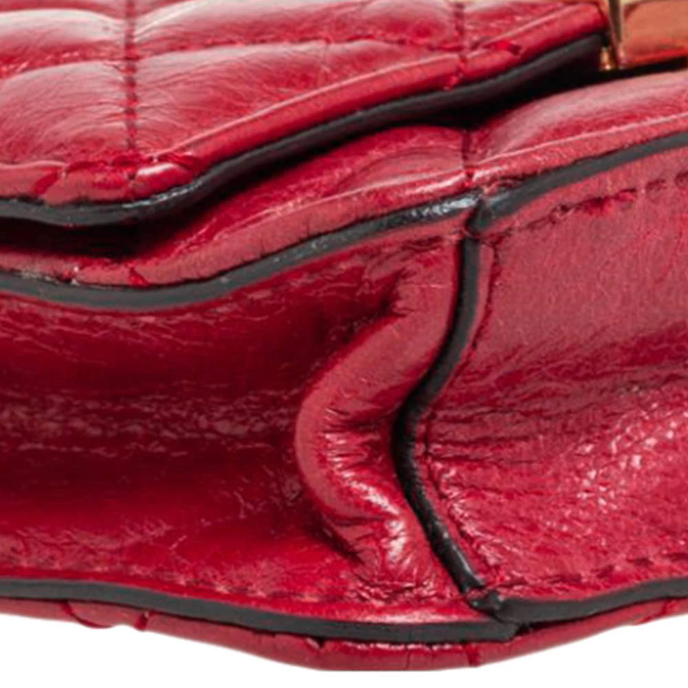 Michael Kors Red Quilted Leather Flap Crossbody Bag For Women - Image 13