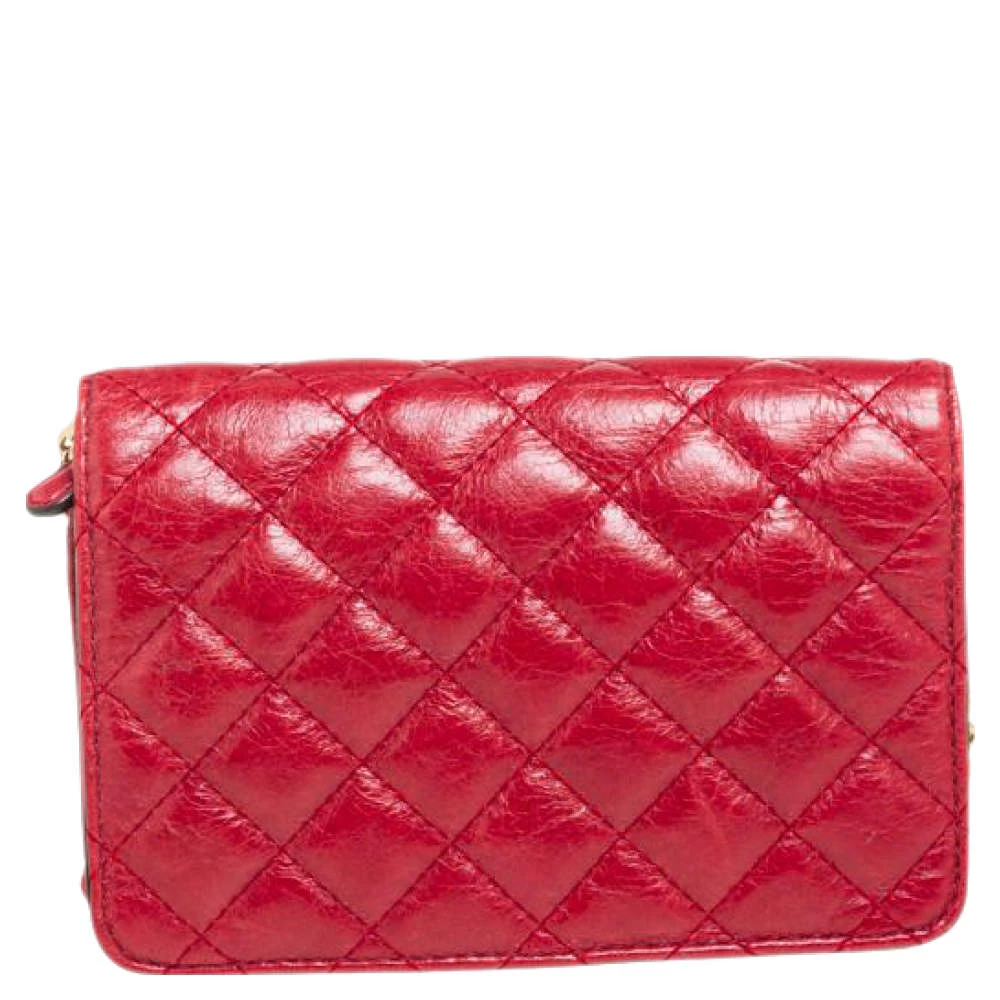 Michael Kors Red Quilted Leather Flap Crossbody Bag For Women - Image 4