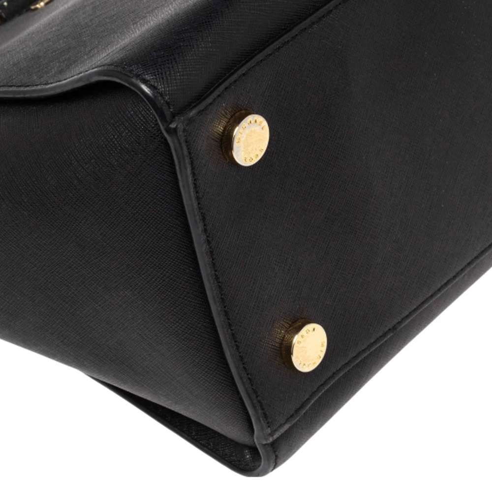 MICHAEL Michael Kors Black Leather Large Selma Satchel For Women - Image 11