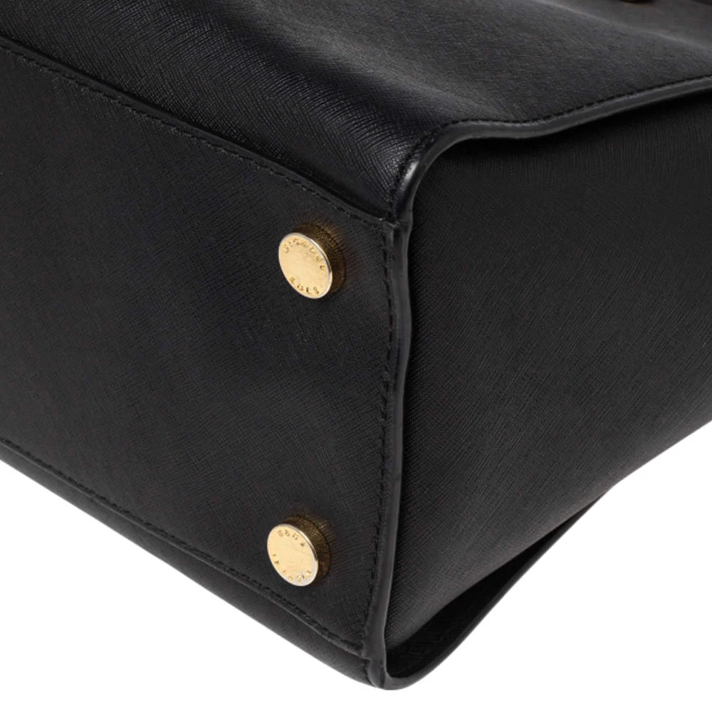 MICHAEL Michael Kors Black Leather Large Selma Satchel For Women - Image 12