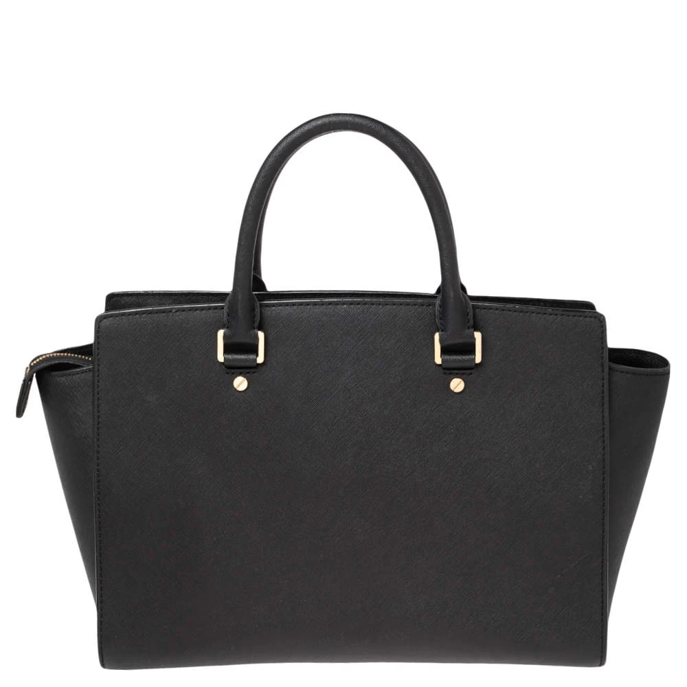 MICHAEL Michael Kors Black Leather Large Selma Satchel For Women - Image 4