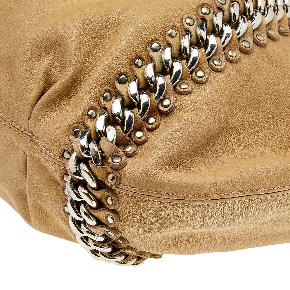 Michael Kors Beige Leather ID Chain Hobo For Women - Image 11