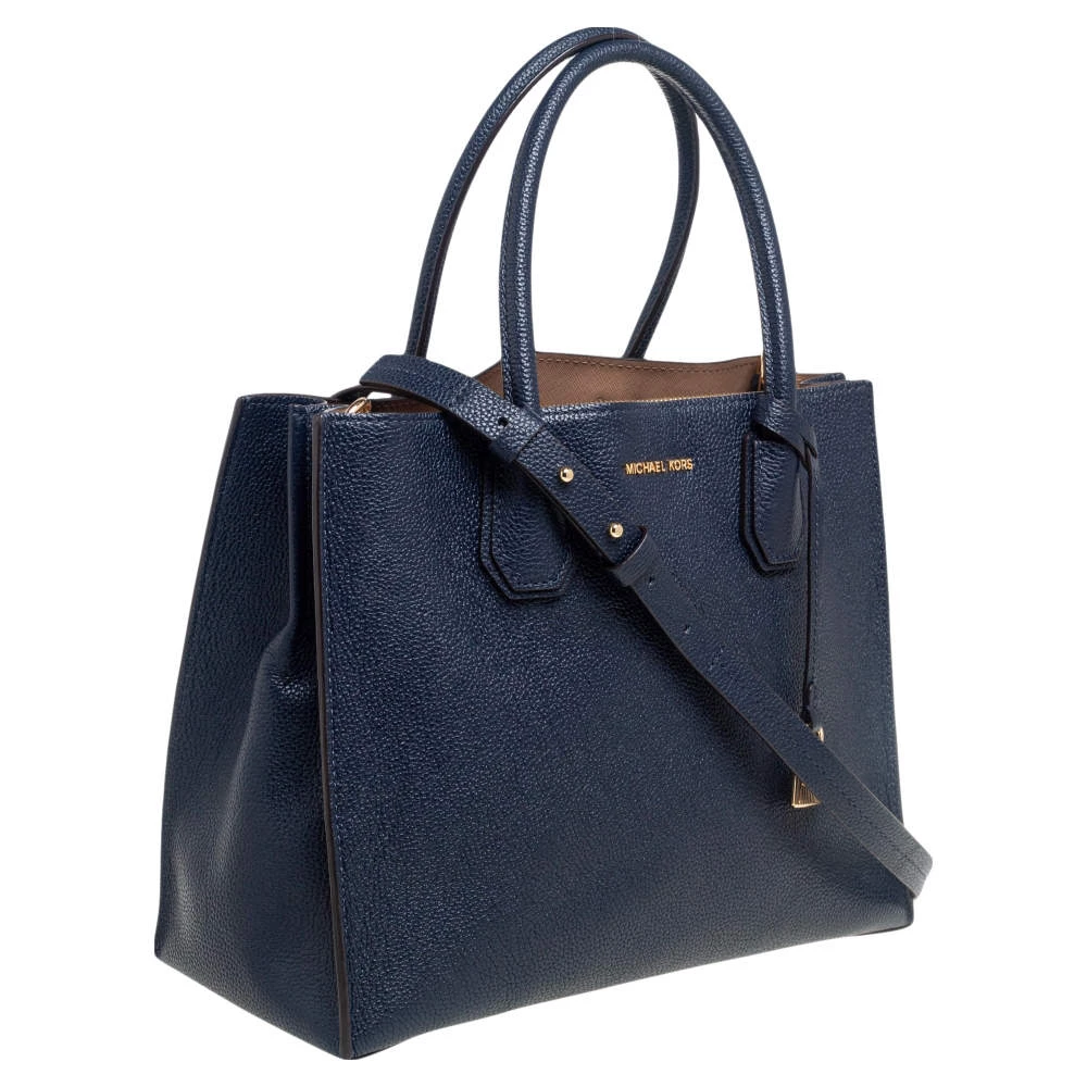Michael Kors Navy Blue Grained Leather Large Mercer Tote For Women - Image 3