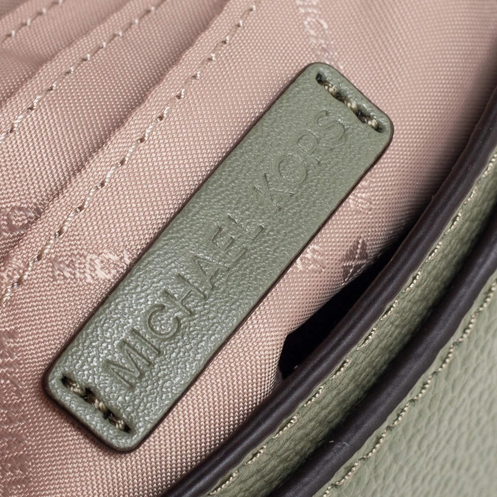 Michael Kors Army Green Leather Small Wanda Shoulder Bag For Women - Image 8