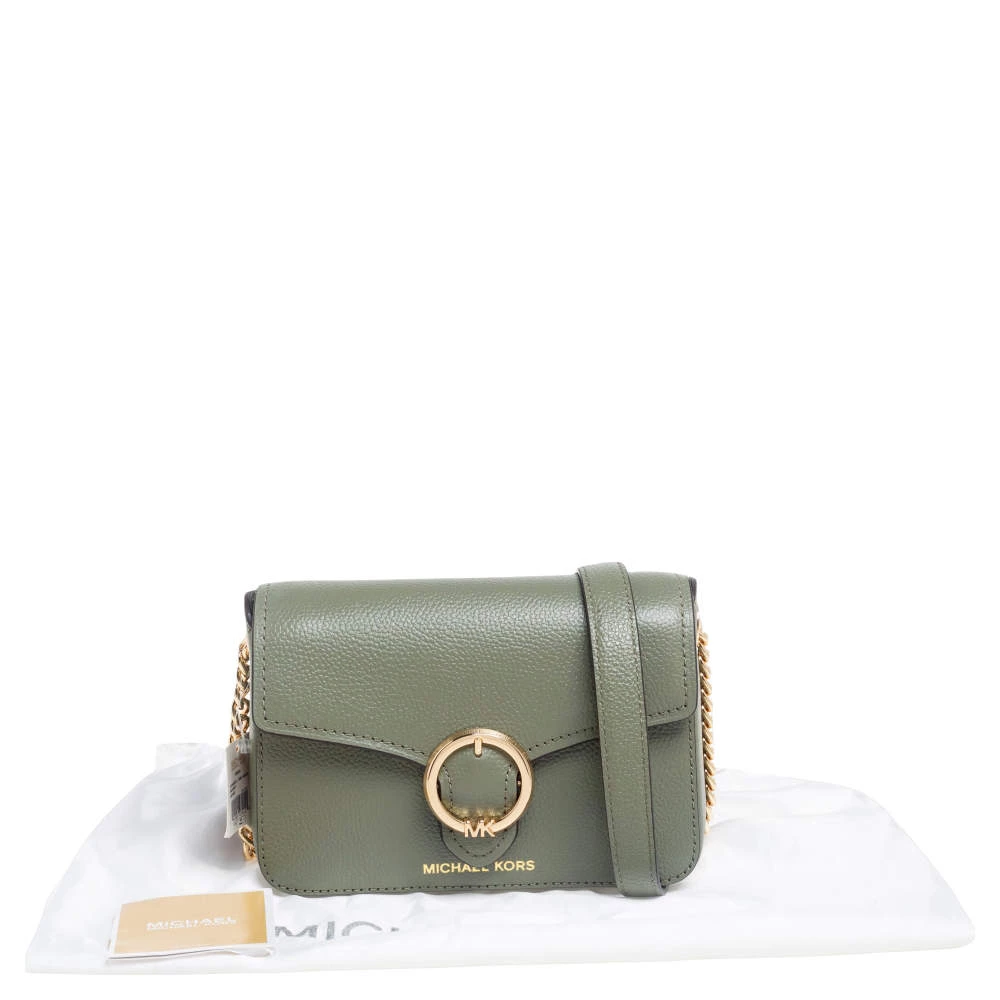 Michael Kors Army Green Leather Small Wanda Shoulder Bag For Women - Image 9