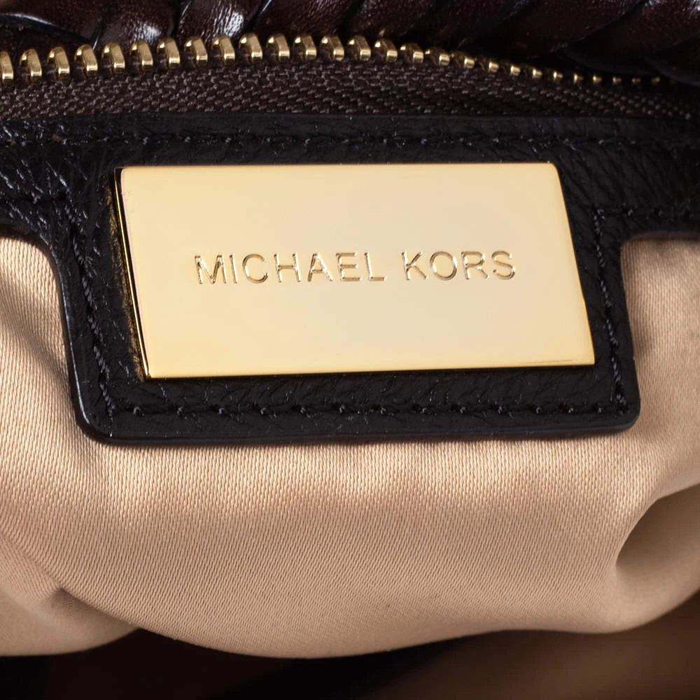 Michael Kors Brown Python Embossed Leather Skorpios Hobo For Women - Image 8