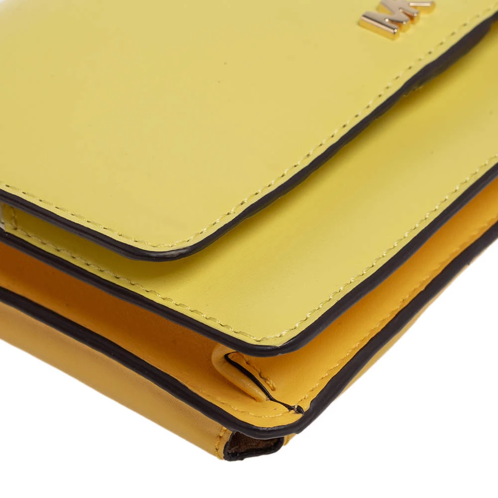 Michael Kors Yellow Leather Phone Crossbody Bag For Women - Image 11