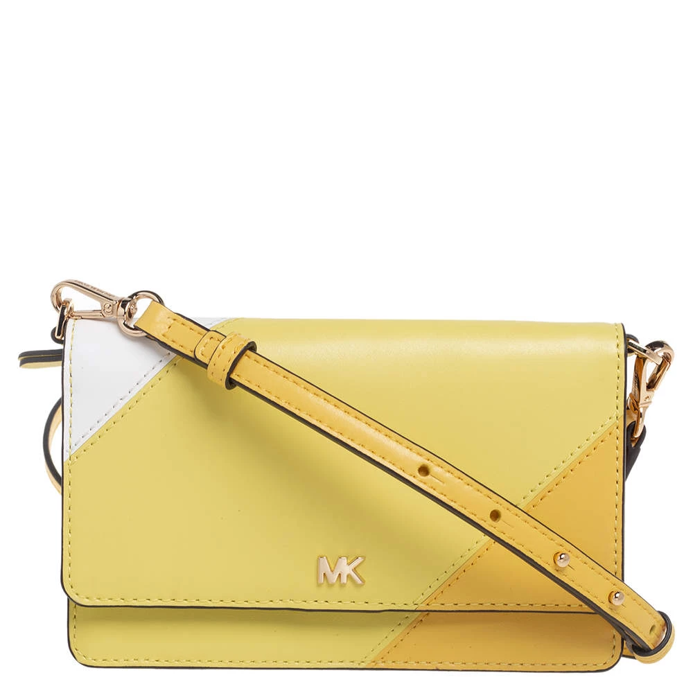 Michael Kors Yellow Leather Phone Crossbody Bag For Women