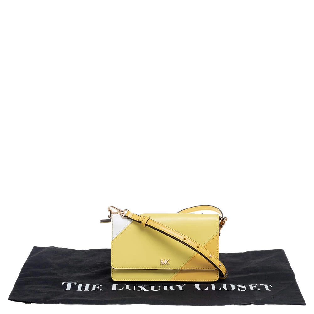 Michael Kors Yellow Leather Phone Crossbody Bag For Women - Image 9