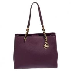 Michael Kors Purple Leather Sofia Tote For Women