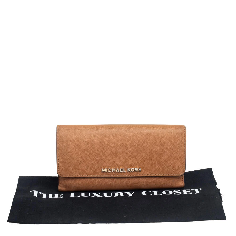 Michael Kors Tan Leather Continental Wallet For Women - Image 11